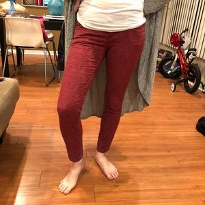 Free People textured maroon skinny jeans. Size 26